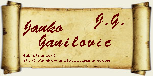 Janko Ganilović vizit kartica